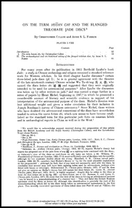 On the term hsüan chi" and the flanged trilobate jade discs"
